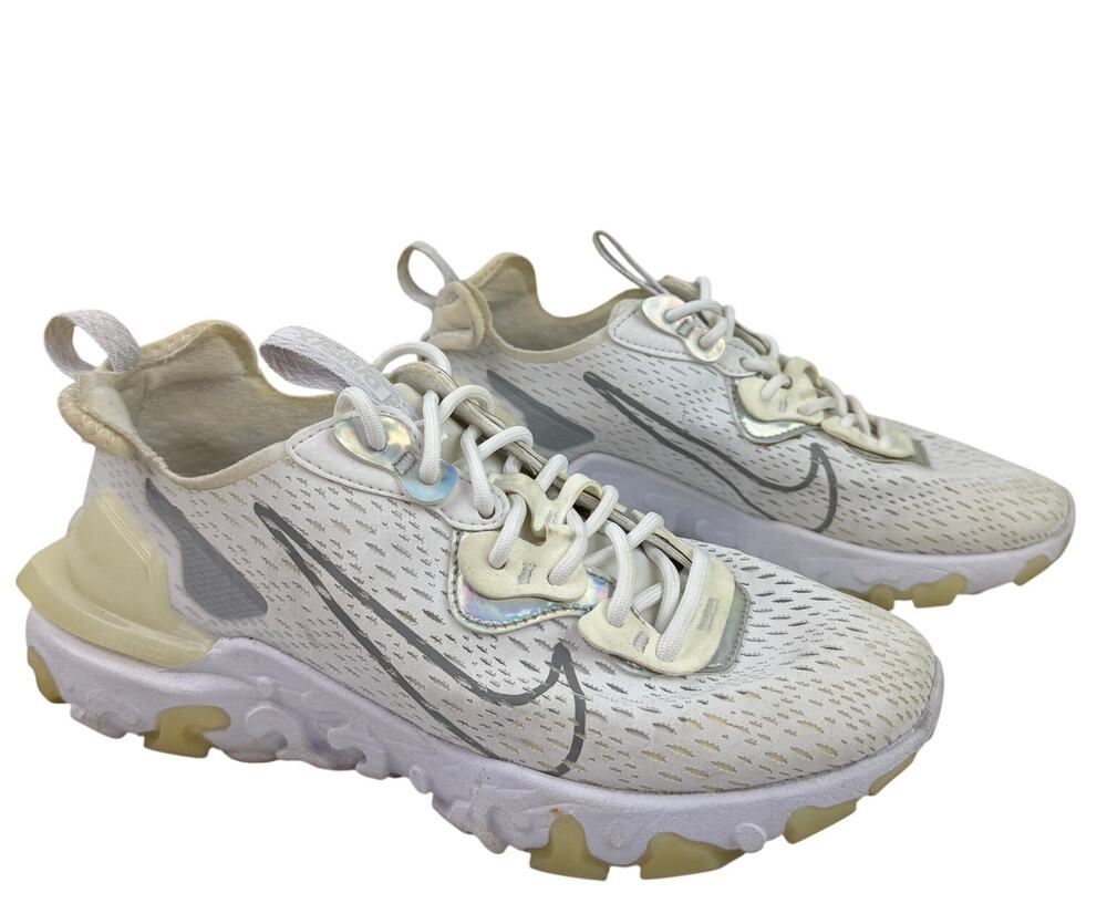 NIKE React Vision Womens Sneakers US 7 White Iridescent Running Shoes CW0730-100